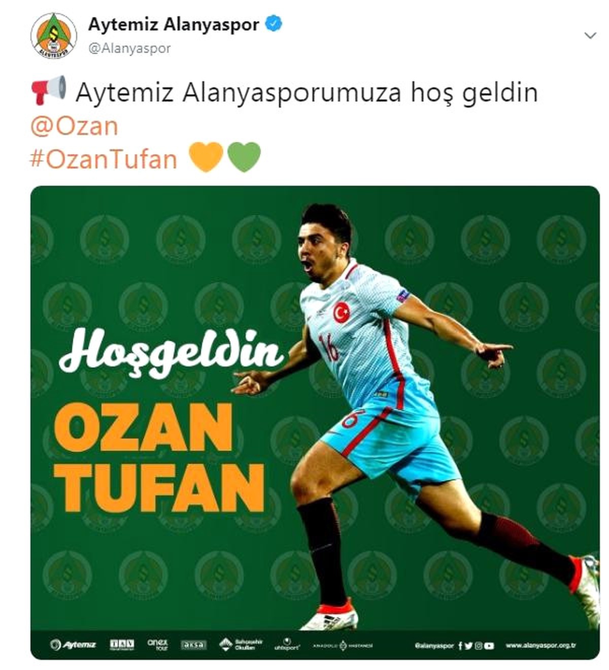 Aytemiz Alanyaspor, Ozan Tufan Transferini Açıkladı
