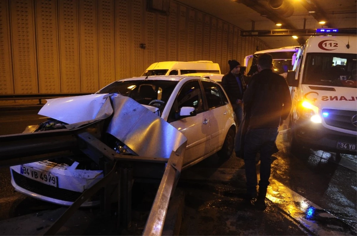 Çağlayan Tünelinde Meydana Gelen Kazada Bir Sürücü Yaralandı
