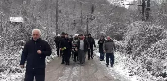 Buzda Kayan Otomobil Ağaçlık Alana Devrildi: 3 Yaralı