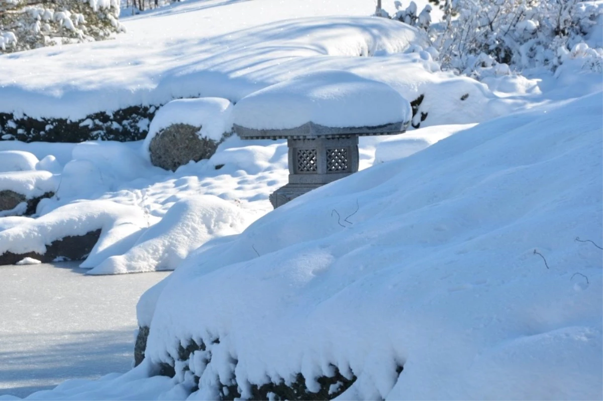 Japon Bahçesi Kış Manzarası ile Büyülüyor