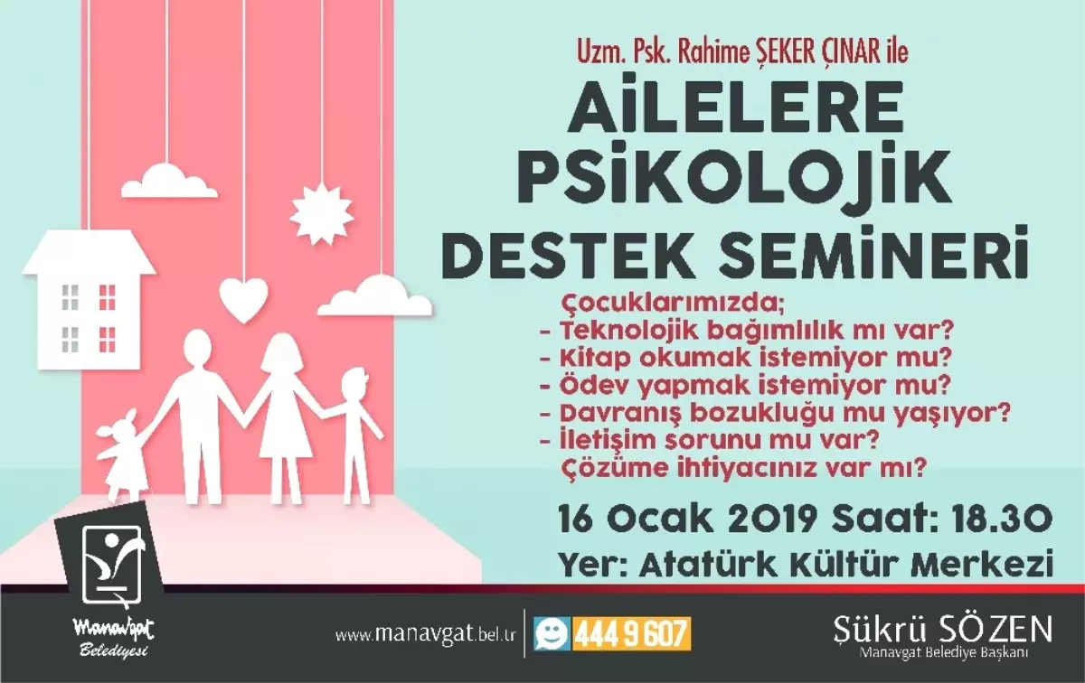 Manavgat\'ta \'Ailelere Psikolojik Destek Semineri\'