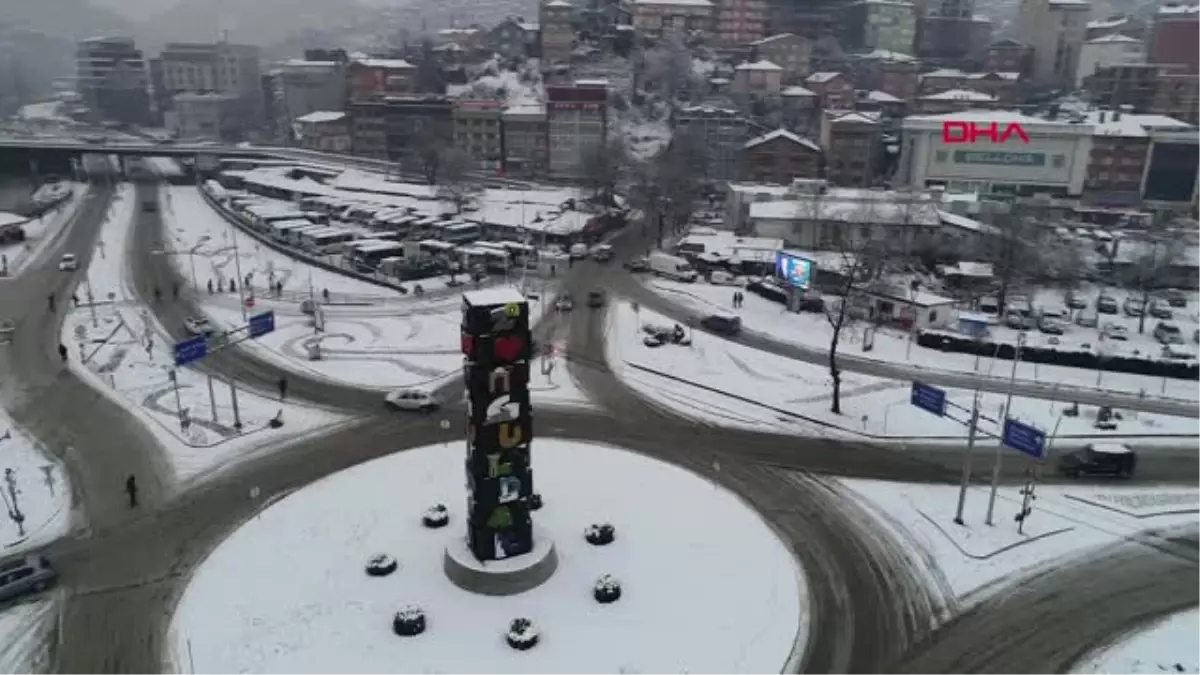 Zonguldak\'ta Kar Manzarası Havadan Görüntülendi