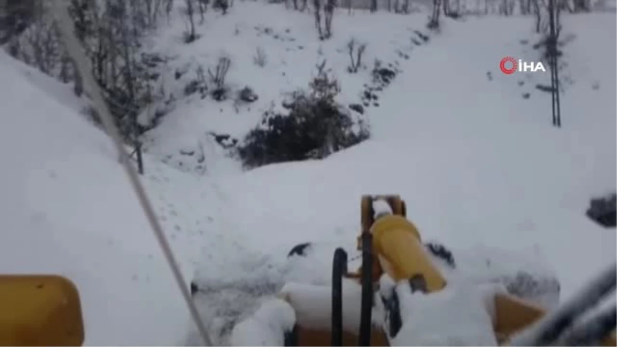 Siirt\'te Kar Yağışı Nedeniyle Kapanan Köy Yolları İçin Çalışma Başlatıldı