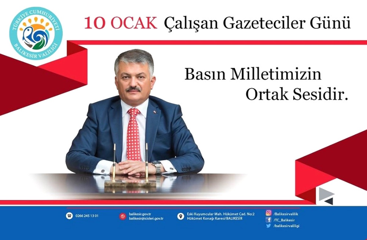 Vali Yazıcı Gazeteciler Gününü Kutladı