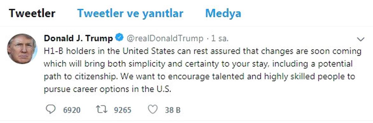 Trump\'tan Vize Açıklaması