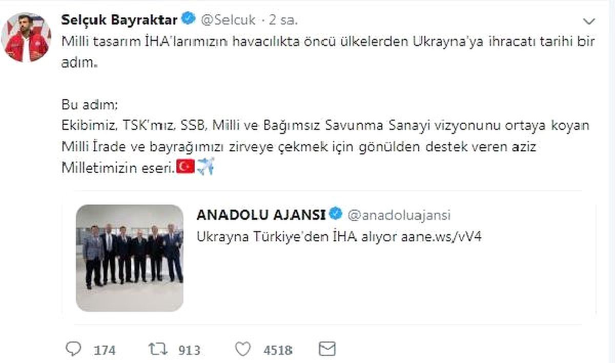 Bayraktar\'dan Ukrayna\'ya İha Satışıyla İlgili Açıklama: "Tarihi Bir Adım"