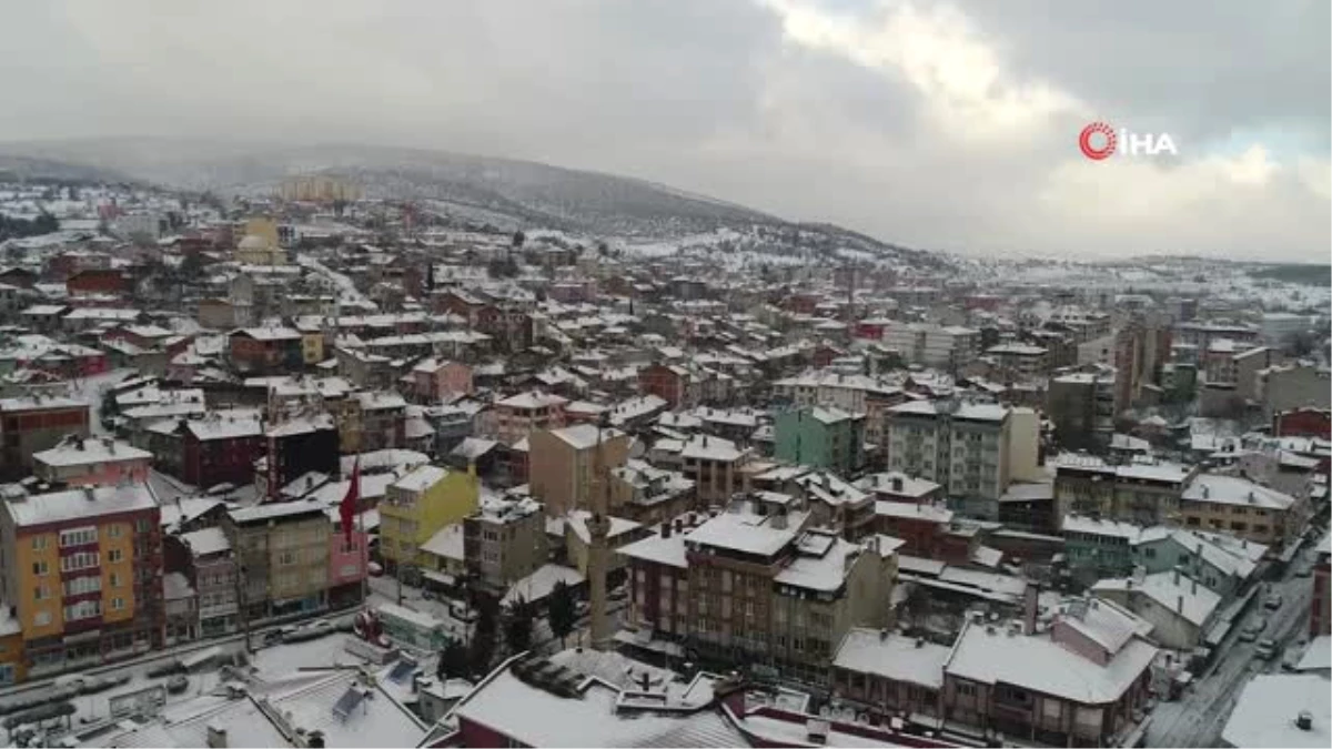Kar Yağışı Sonrası Havadan Görüntülenen Dursunbey\'de Kartpostallık Görüntüler
