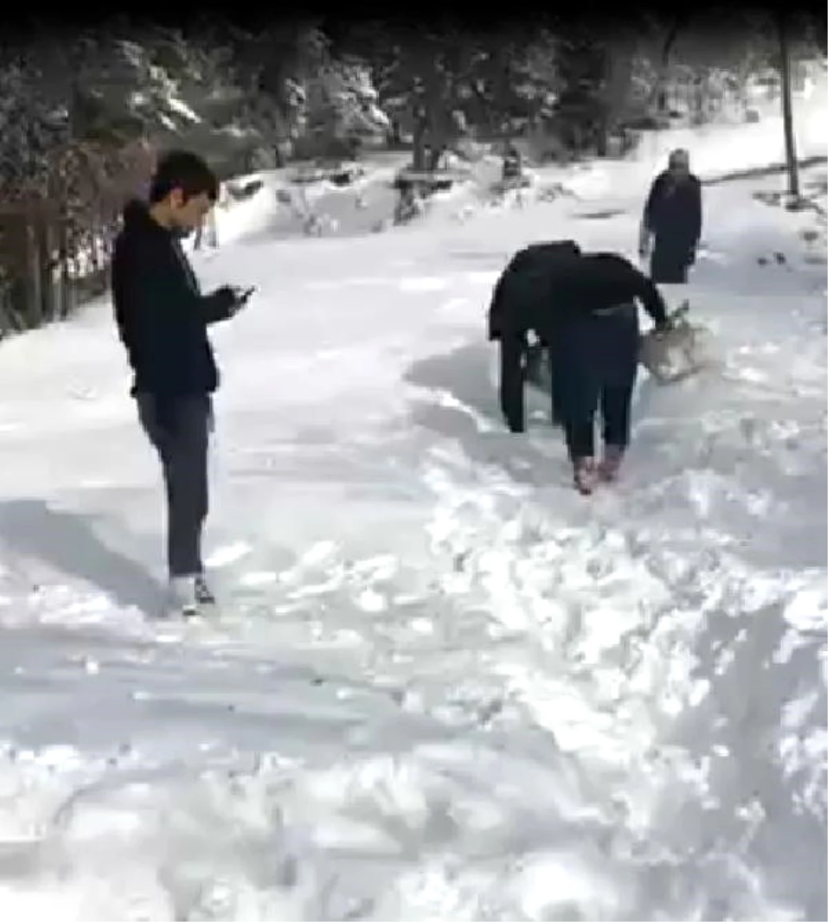 Kardan Kapanan Yolları Vatandaşlar Açmaya Çalıştı