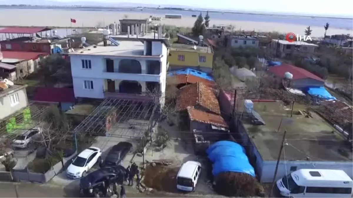 Sular Altında Kalan Köyde Hasar Tespit Çalışmaları Havadan Görüntülendi