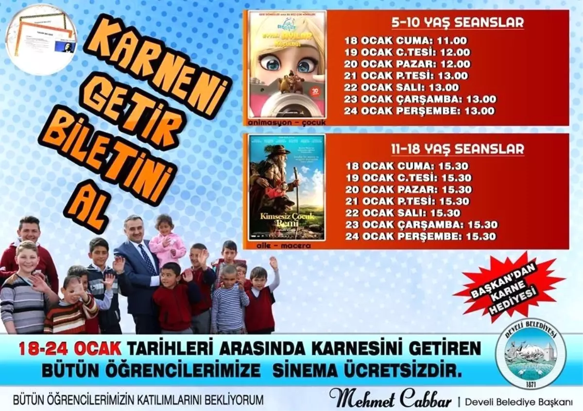 Başkan Cabbar\'dan Karne Mesajı