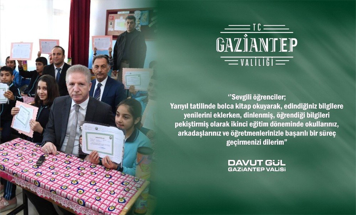 Gaziantep Valisinden Yarıyıl Tatili Mesajı