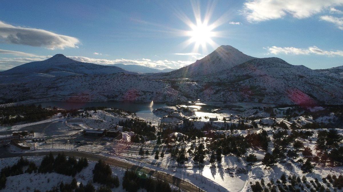 Sille Baraj Parkı ve Çevresindeki Kar Manzarası Havadan Böyle Görüntülendi