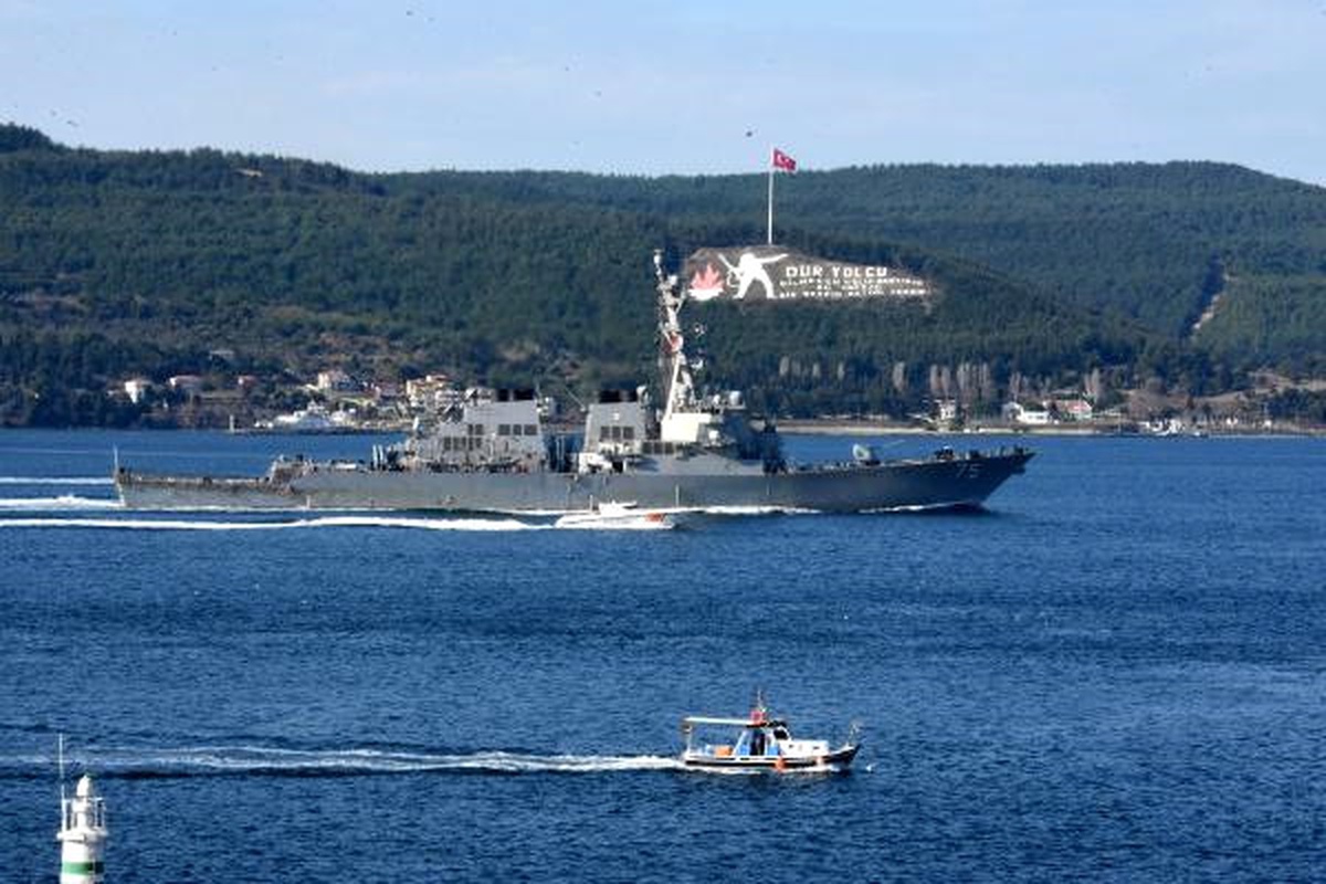 ABD Savaş Gemisi Çanakkale Boğazı\'ndan Geçti