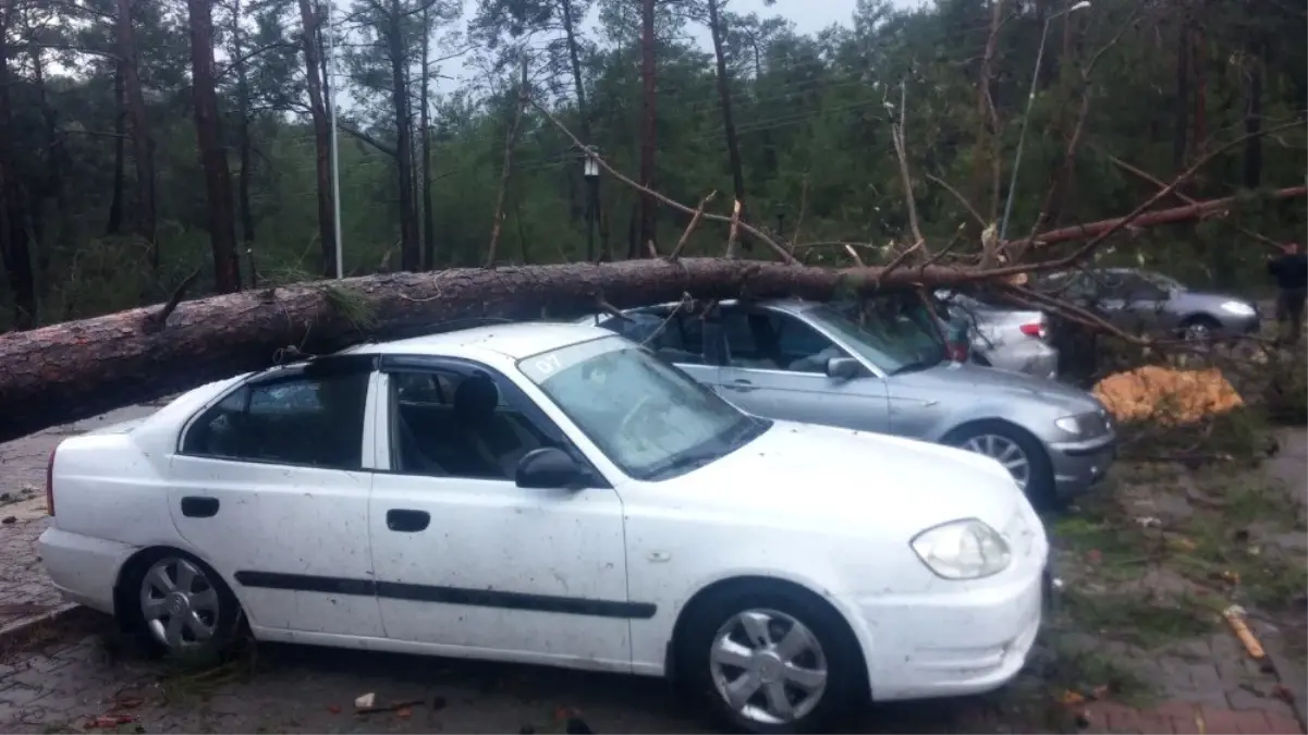 Antalya\'da Hortum Hastane Otoparkında Bulunan Araçları Vurdu