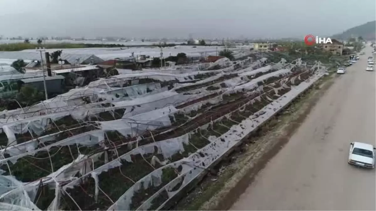 Hortum Sonrası Acı Hasat...hortumun Vurduğu Seralar Havadan Görüntülendi