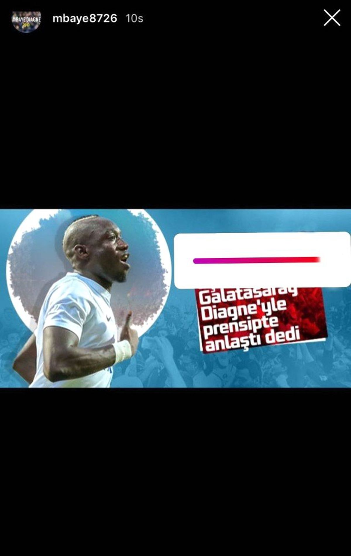 Diagne\'den Galatasaray Paylaşımı