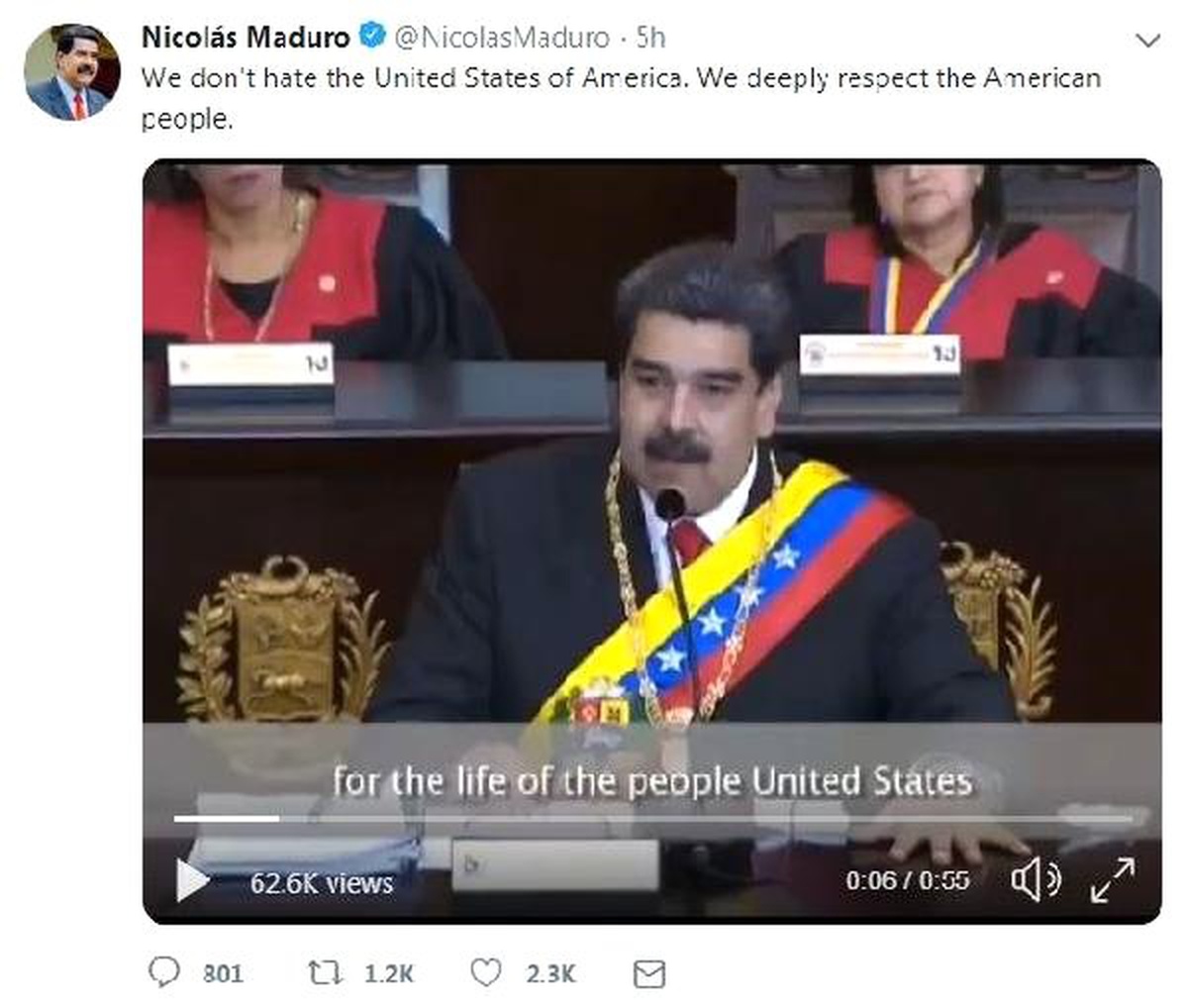 Maduro: Amerika Halkına, Bu Darbeyi \'Reddetmeleri İçin\' Çağrıda Bulunuyorum