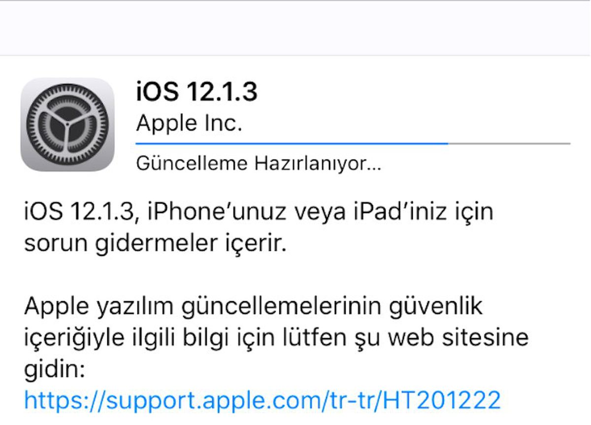 Apple İos 12.1.3 Güncellemesini Yayınladı!