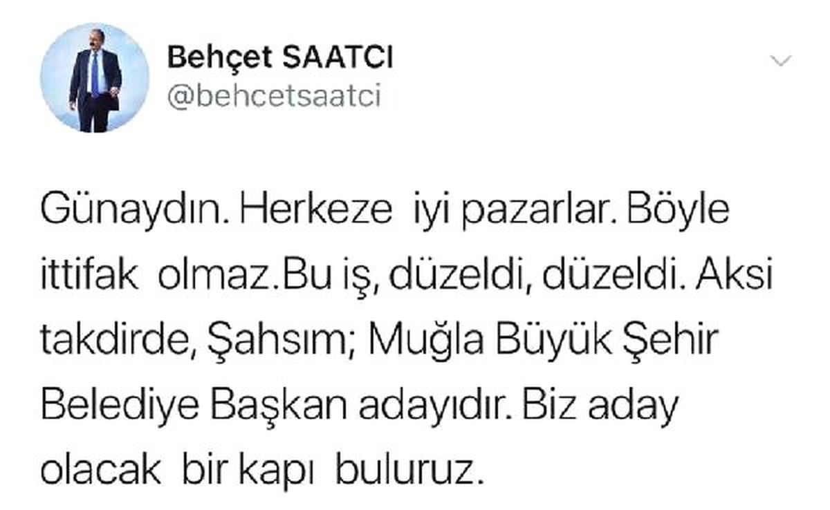 İyi Partili Başkan Saatcı\'dan \'İttifak\' Tepkisi