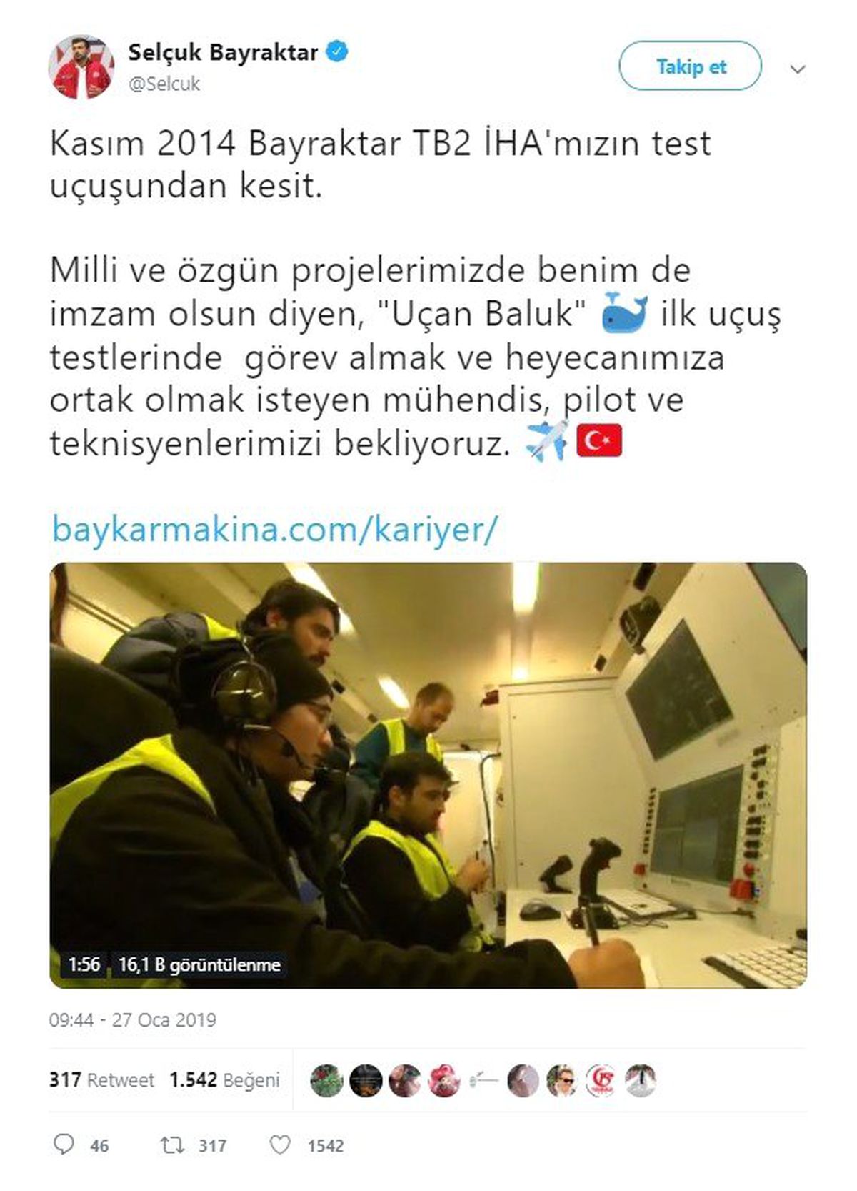 Selçuk Bayraktar, Mühendislere ve Pilotlara Çağrıda Bulundu