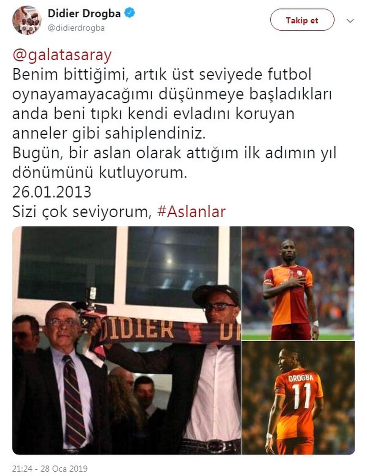 Didier Drogba Galatasaray\'ı Unutmadı