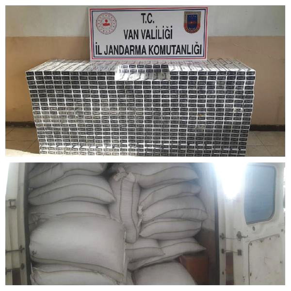 Van\'da 10 Bin Paket Kaçağı Sigara ile 2 Ton Çay Ele Geçirildi.