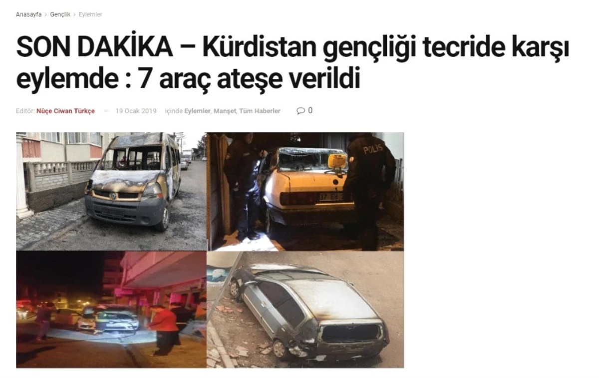 PKK\'nın Üstlendiği Olayı Eski Sevgili Gerçekleştirmiş