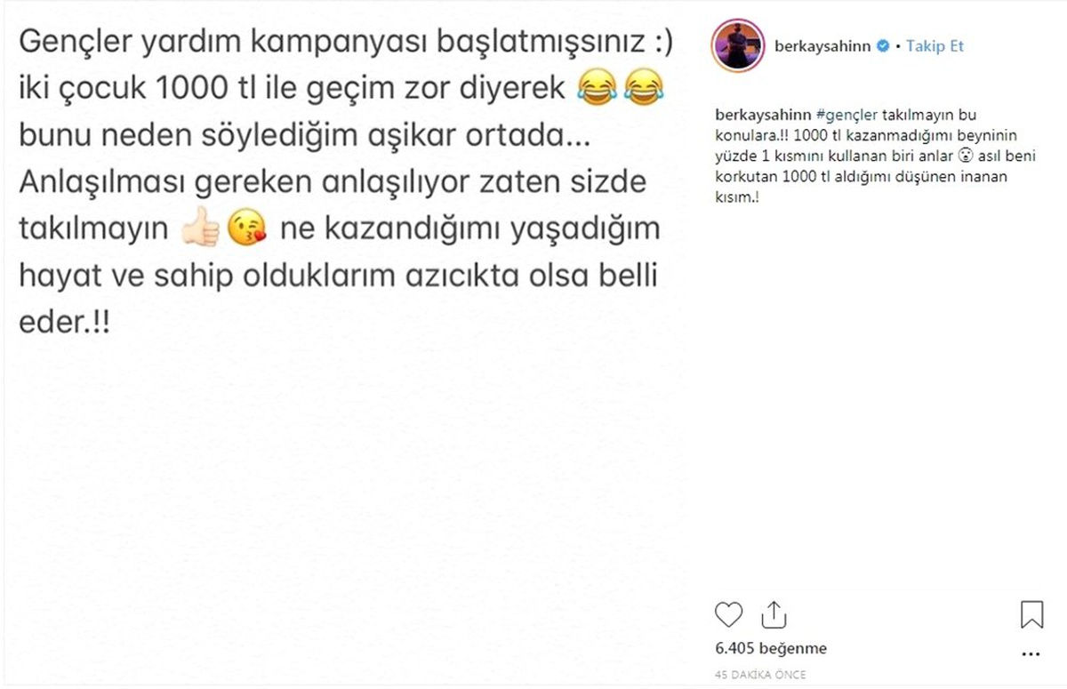 Berkay\'dan \'Aylık Gelirine\' İlişkin Açıklama