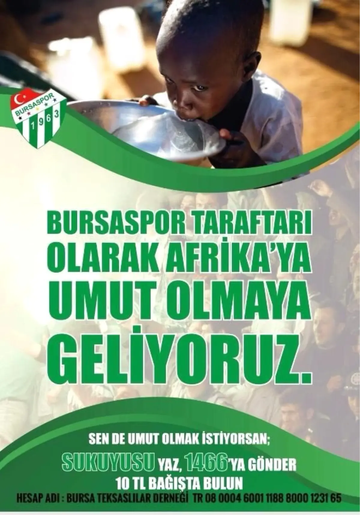 Bursaspor Taraftarı Afrika\'ya "Bir Yudum Su" Olmaya Gidiyor