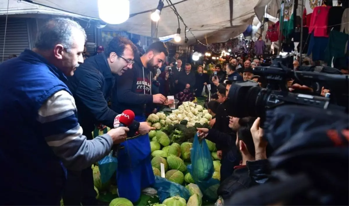 İmamoğlu Pazarda Tezgaha Çıkıp Lahana Sattı