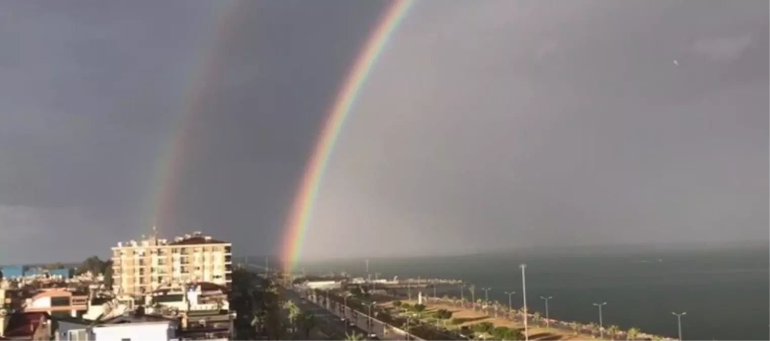 İskenderun Körfezi\'nde Çifte Gökkuşağı