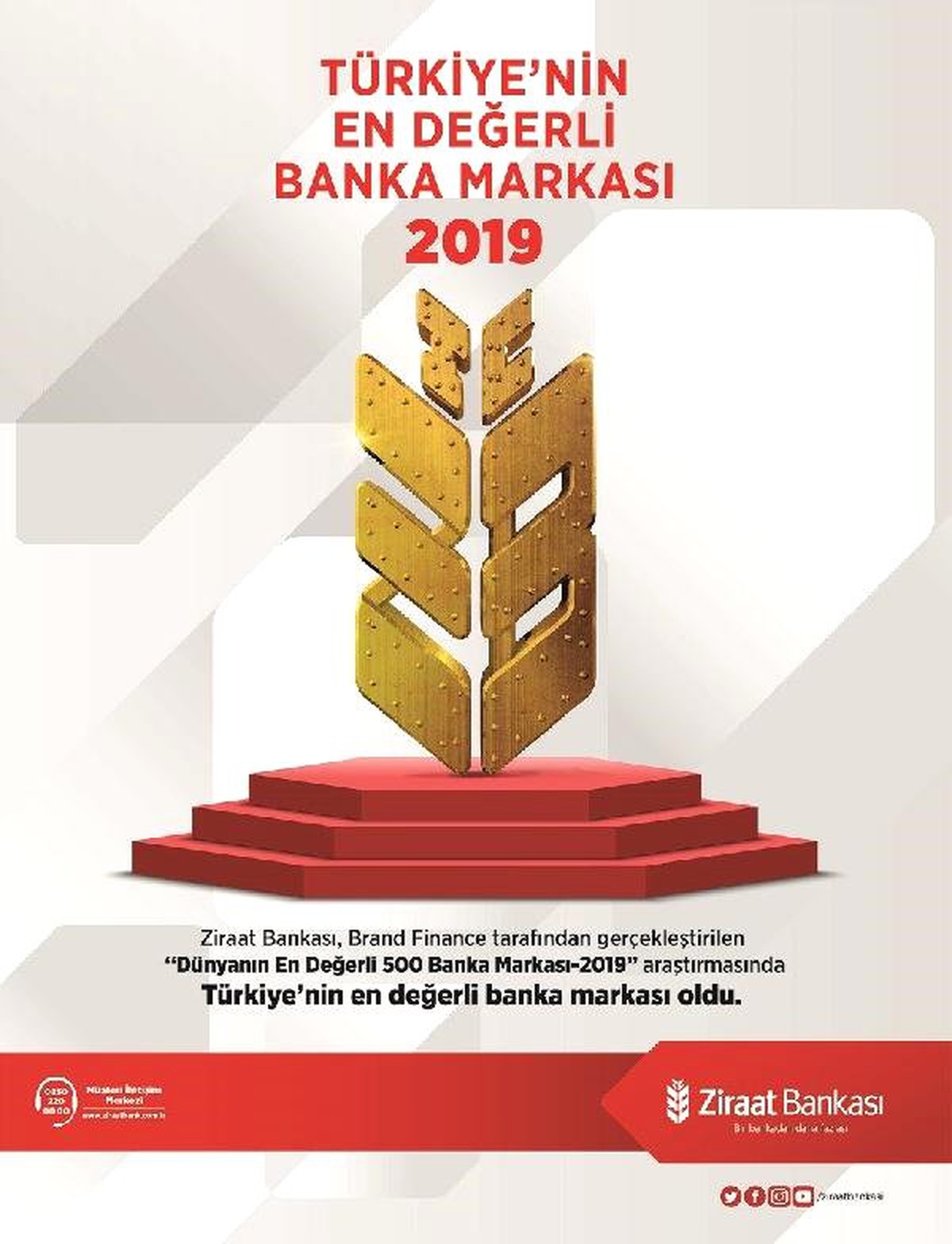 Ziraat Bankası "Türkiye\'nin En Değerli Banka Markası" Seçildi