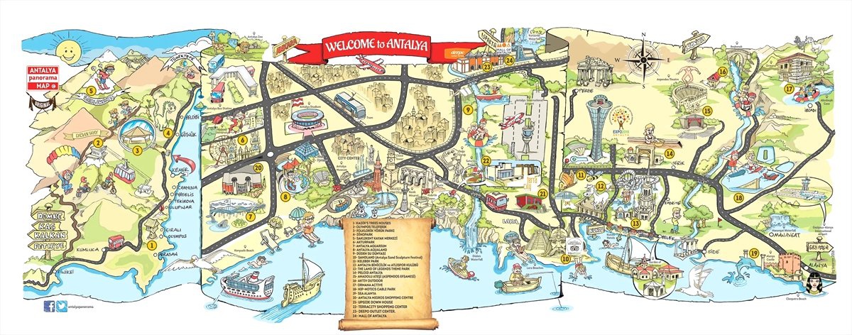 Antalya\'da Turistler İçin "Eğlenceli Harita"
