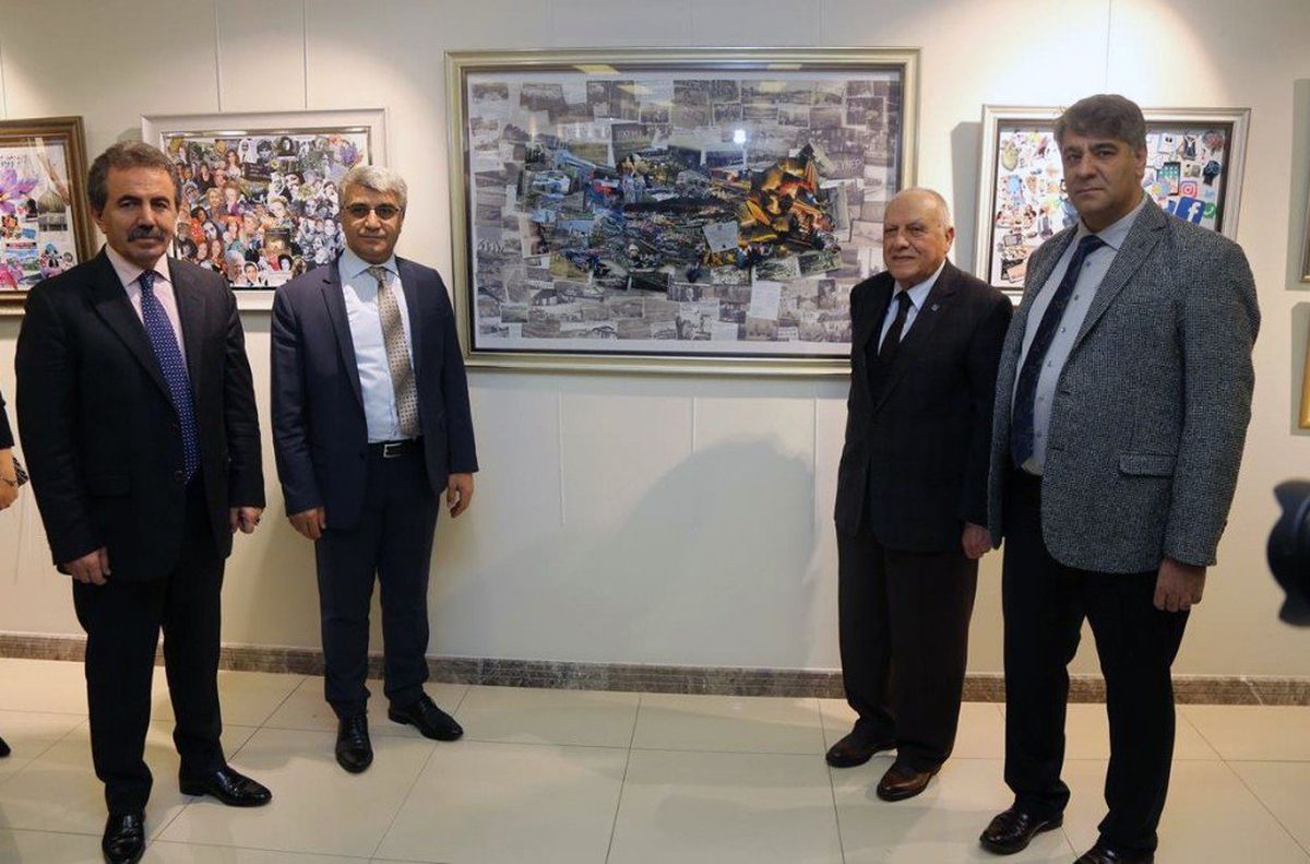 Kbü\'de İl Protokolü ve Öğretim Üyelerinin Ortak \'Kolaj Sergisi\' Açıldı
