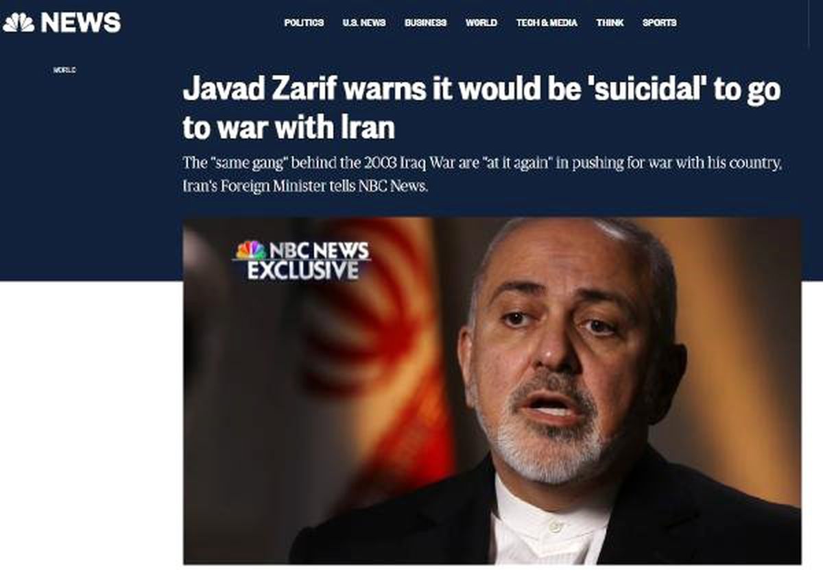 İran Dışişleri Bakanı Zarif: İran\'a Karşı Savaş İntihar Olur