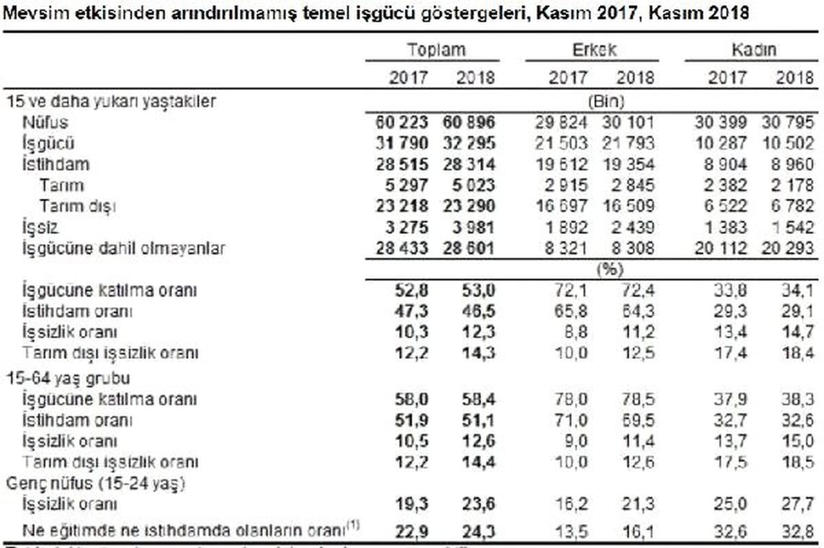 İşsizlik Kasım Döneminde Yüzde 12.3\'e Yükseldi (2)