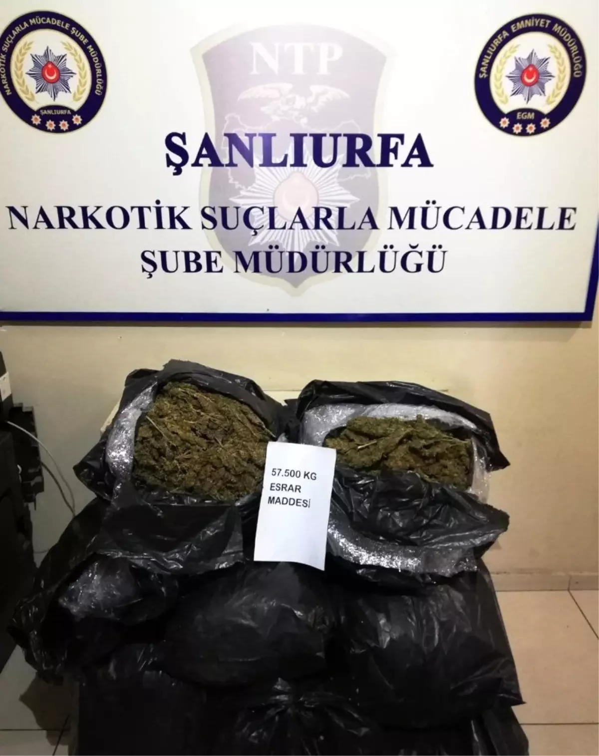 Şanlıurfa\'da 57 Kilo 500 Gram Esrar Ele Geçirildi