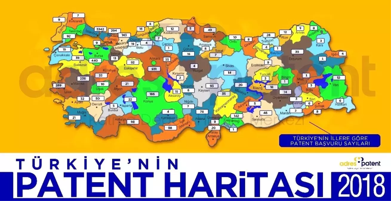 Türkiye\'nin 2018 Yılı Patent Haritası