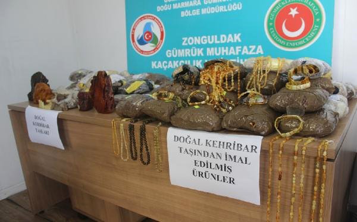 Zonguldak Gümrüğünde Kaçak Kehribar Taşı Operasyonu