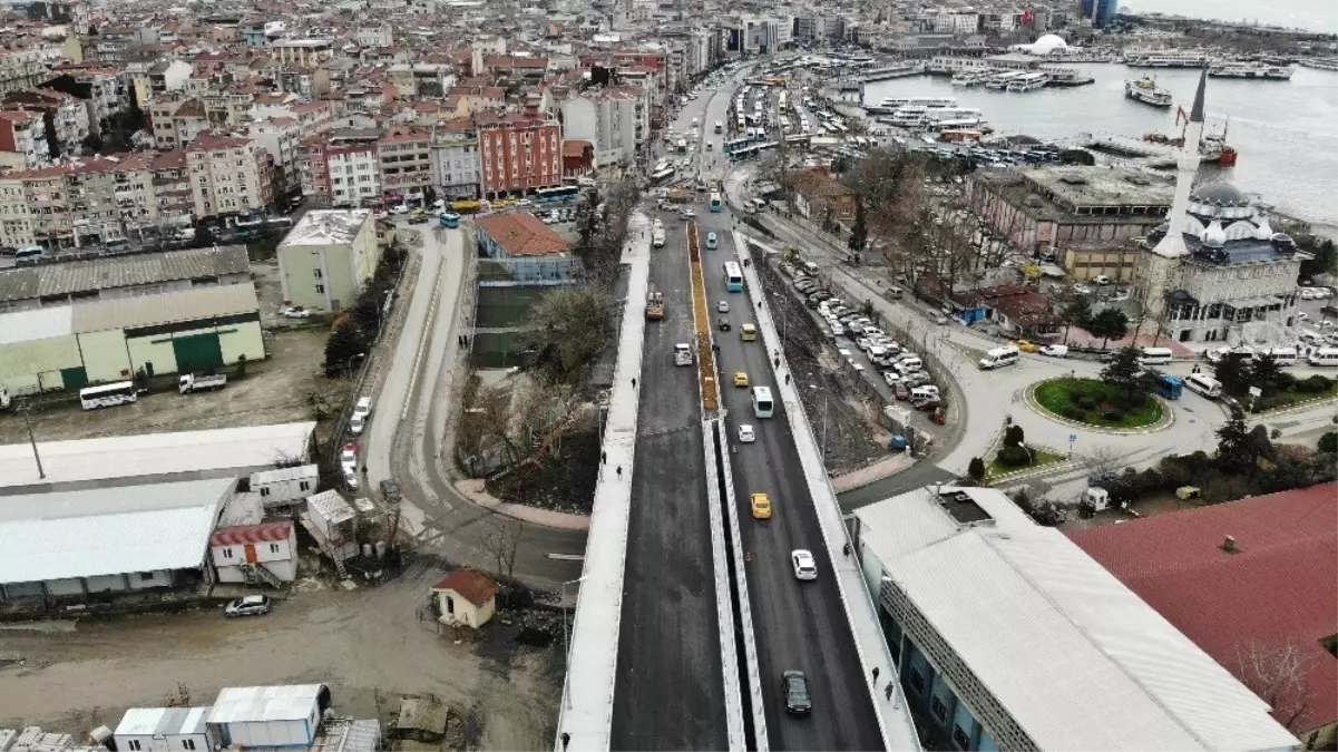 Bir Bölümü Trafiğe Açılan Haydarpaşa Köprüsü Havadan Görüntülendi