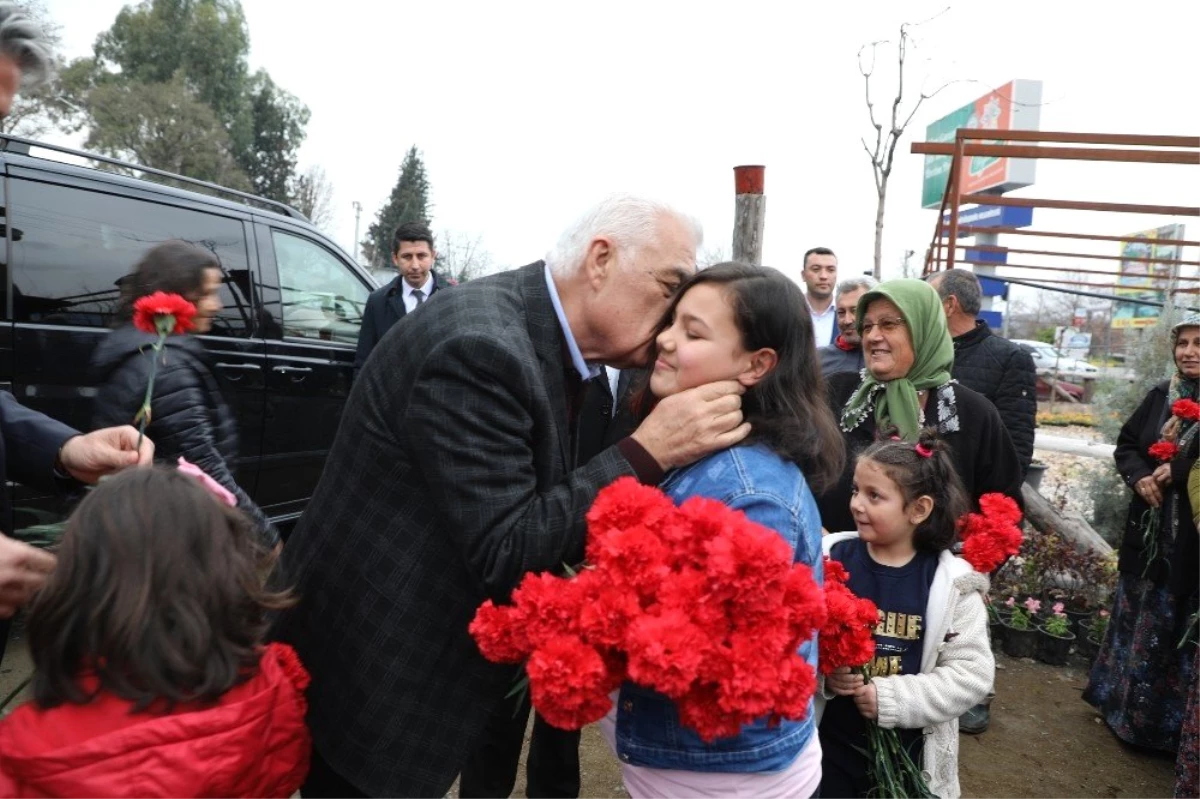 Başkan Gürün, Beyobası\'nda Çiçeklerle Karşılandı