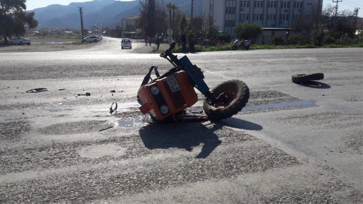 Kullandığı Traktör İkiye Bölündü, Yara Almadan Kurtuldu