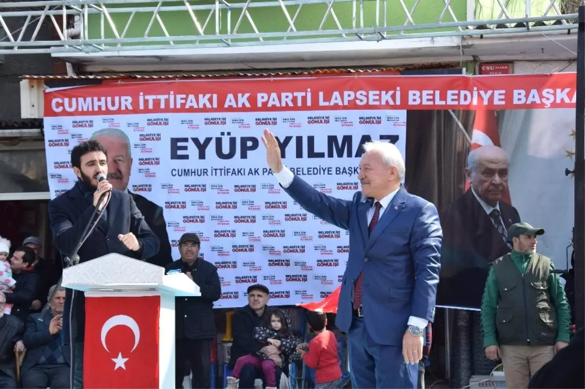 Lapseki\'de Cumhur İttifakı Aday Tanıtım Mitingi Yapıldı