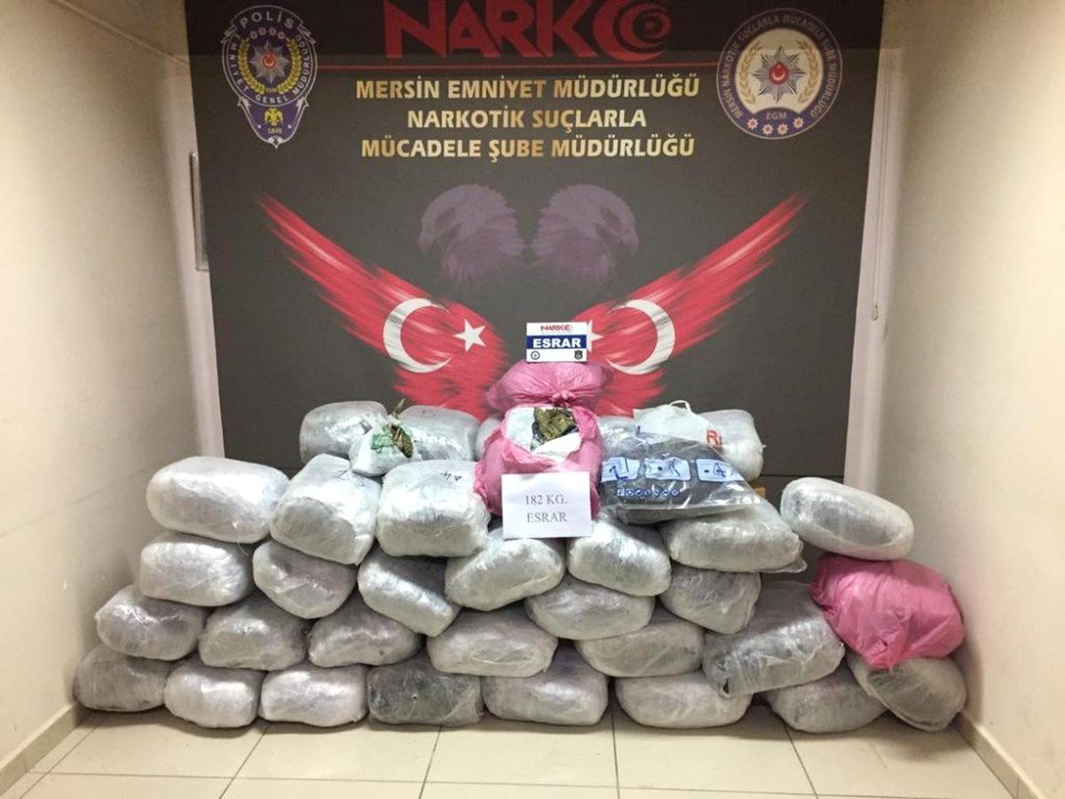Mersin\'de 182 Kilo Esrar Ele Geçirildi