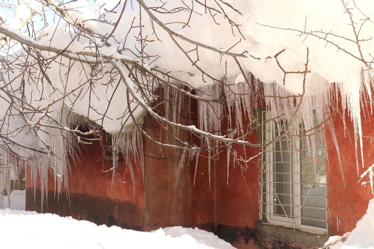 Bitlis\'te 70 Köy Yolu Ulaşıma Kapandı, Tek Katlı Evler Kar Hapsinde