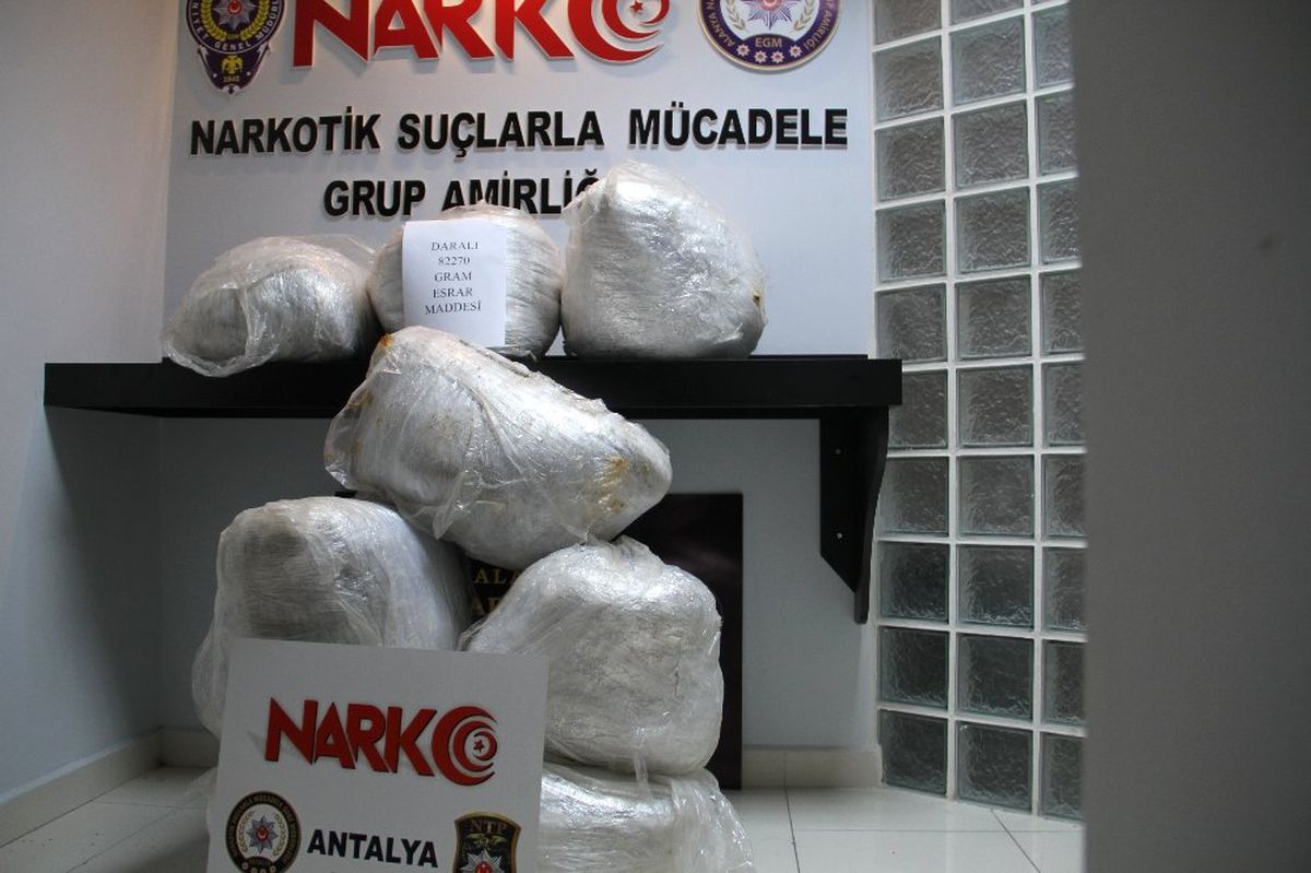 Antalya\'da 82 Kilogram Esrar Ele Geçirildi
