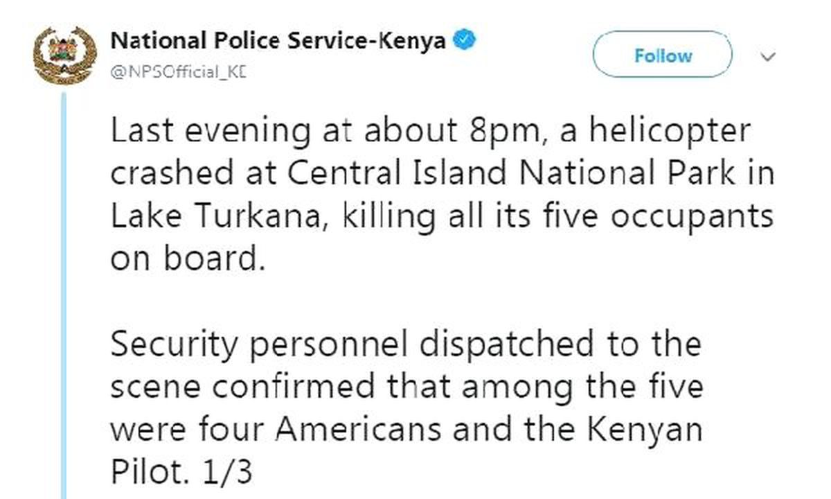 Kenya\'da Helikopter Düştü: Pilot ve 4 Amerikalı Turist Öldü
