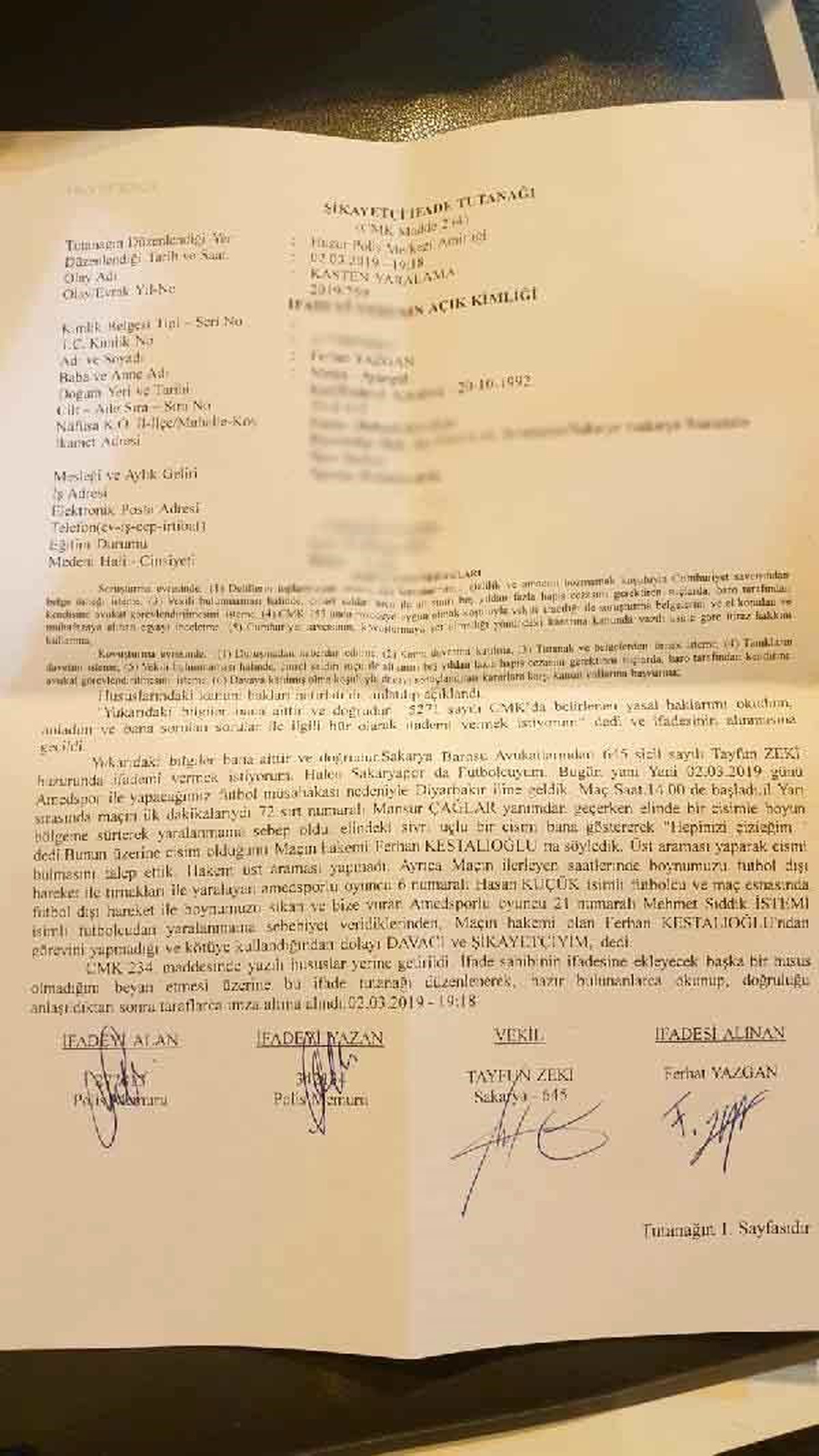 Sakaryasporlu Futbolculardan Amedsporlu Bazı Futbolcular Hakkında Suç Duyurusu (2) - Ek Fotoğraf