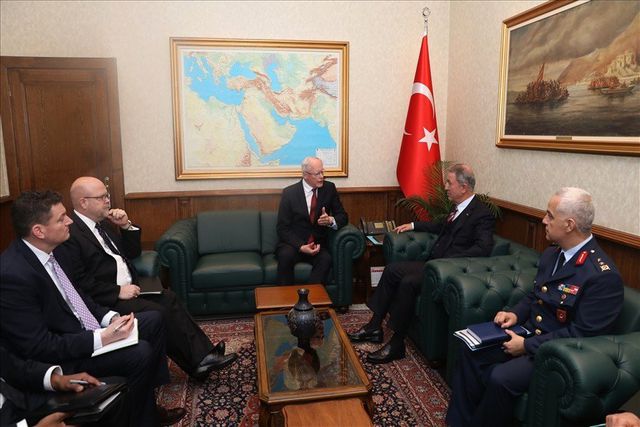 Milli Savunma BakanÄ± Hulusi Akar, ABDânin Suriye Ãzel Temsilcisi James Jeffrey'i kabul etti... ile ilgili gÃ¶rsel sonucu