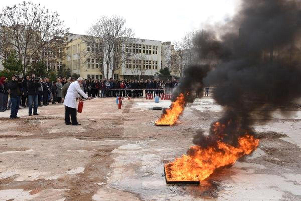 Ege Tıp\'ta Yangın Tatbikatı